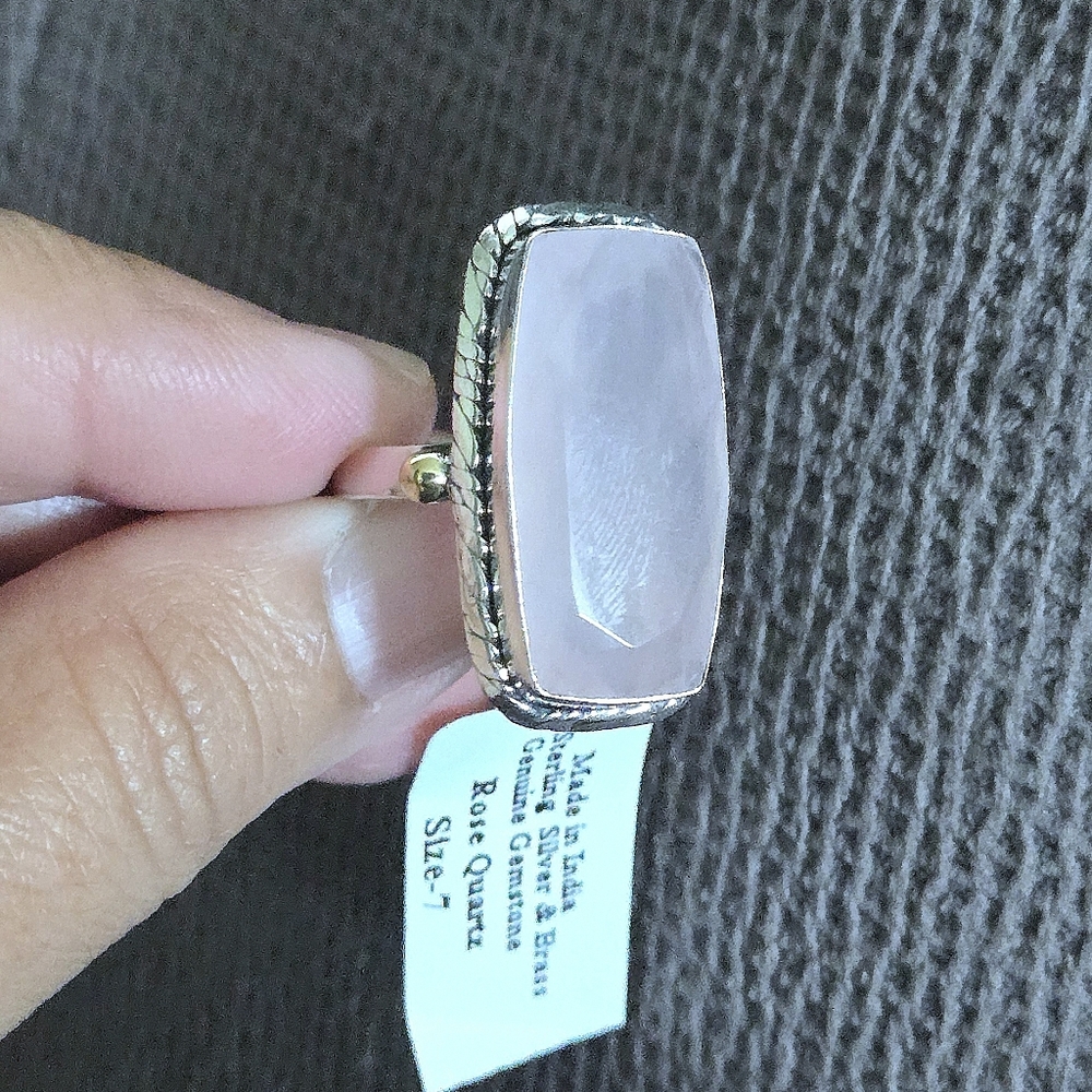 Shivam Rectangular Rose🌹 Quartz Statement Ring💍 - NWT - Picture 4 of 16